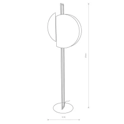Gulvlampe Sunset, mørkebrun/guld/sort