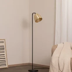 Gulvlampe Tattoo 4091 antik guld/sort, metal Højde 120 cm