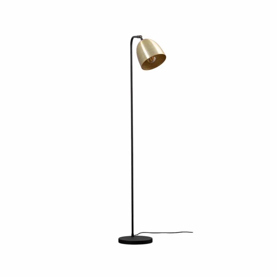 Gulvlampe Tattoo 4091 antik guld/sort, metal Højde 120 cm