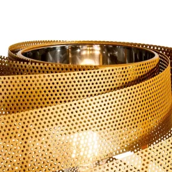 Gulvlampe Vento, sort/guld, metal, Ø 40 cm, E27