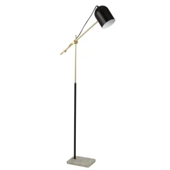 Gulvlampe Zaliha, sort/guld, metal, 120 cm, E27