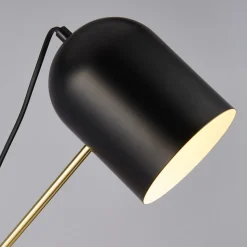 Gulvlampe Zaliha, sort/guld, metal, 120 cm, E27