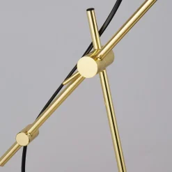 Gulvlampe Zaliha, sort/guld, metal, 120 cm, E27