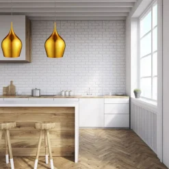 Gyldent glimtende hængelampe Vibrant