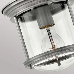 Hadrian Mini udendørs loftslampe, antik nikkel/klar