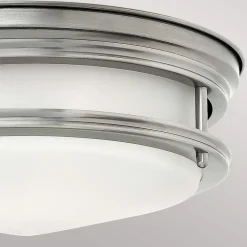 Hadrian udendørs loftslampe, antik nikkel/opalhvid