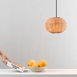 Haka pendellampe med rattan-skærm, Ø 25 cm
