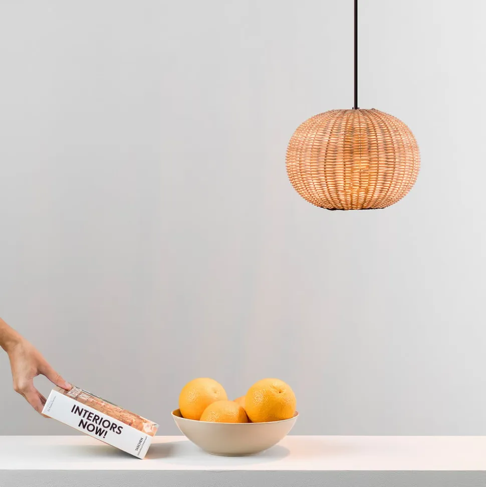 Haka pendellampe med rattan-skærm, Ø 25 cm