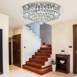 Hanna loftlampe, krom, glaskrystalkugler, 55 cm