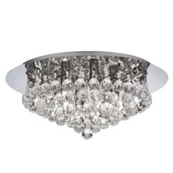 Hanna loftlampe, krom, glaskrystalkugler, 45 cm