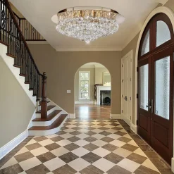 Hanna loftslampe, guld, krystalkugler, Ø 55 cm