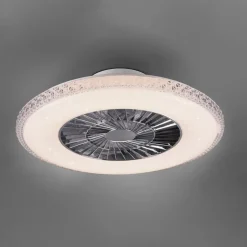 Harstad LED-loftventilator, krystalramme