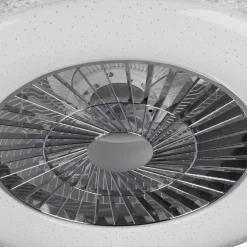 Harstad LED-loftventilator, krystalramme