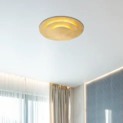 Heda LED-loftslampe, Ø 35 cm, guldfarvet, metal