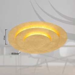 Heda LED-loftslampe, Ø 35 cm, guldfarvet, metal