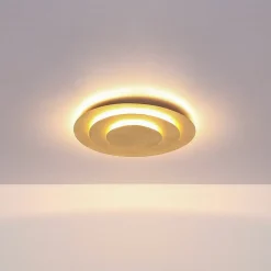 Heda LED-loftslampe, Ø 35 cm, guldfarvet, metal