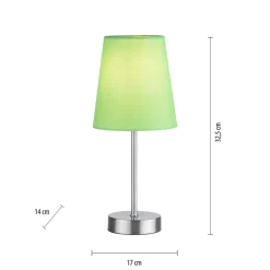 Heinrich bordlampe med grøn stofskærm