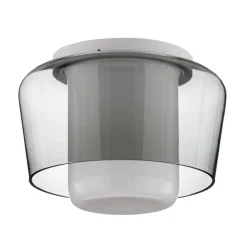 Helestra Canio - loftlampe i glas, røggrå