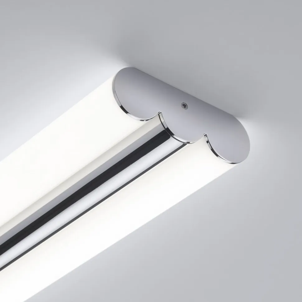 Helestra LED-spejllampe LOOM, længde 90 cm, krom, IP44