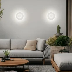 Helestra udendørs LED-væglampe BUD, dæmpbar, hvid, IP65