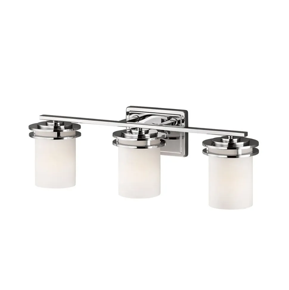 Hendrik LED-væglampe, IP44, krom/glas, 3 lyskilder