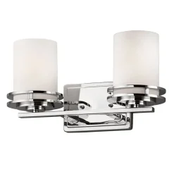 Hendrik LED-væglampe, IP44, krom/glas, 2 lyskilder