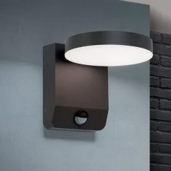 Hendryk LED-væglampe, udendørs med sensor, sort