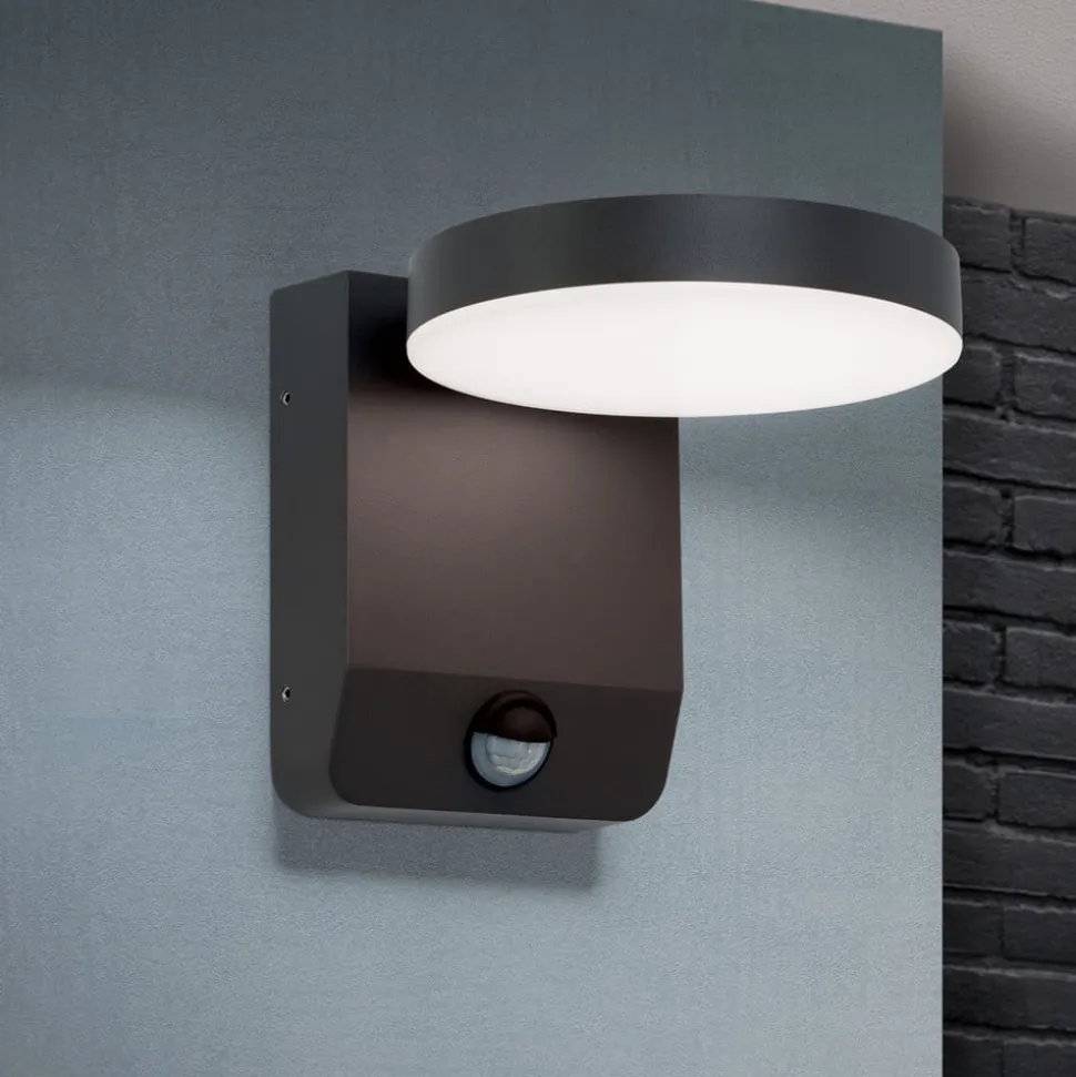 Hendryk LED-væglampe, udendørs med sensor, sort