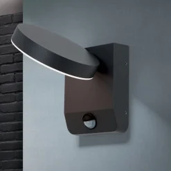 Hendryk LED-væglampe, udendørs med sensor, sort