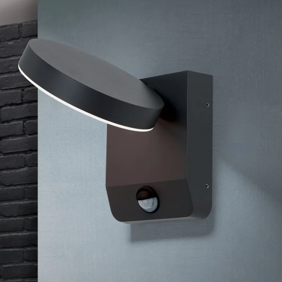 Hendryk LED-væglampe, udendørs med sensor, sort