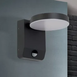 Hendryk LED-væglampe, udendørs med sensor, sort