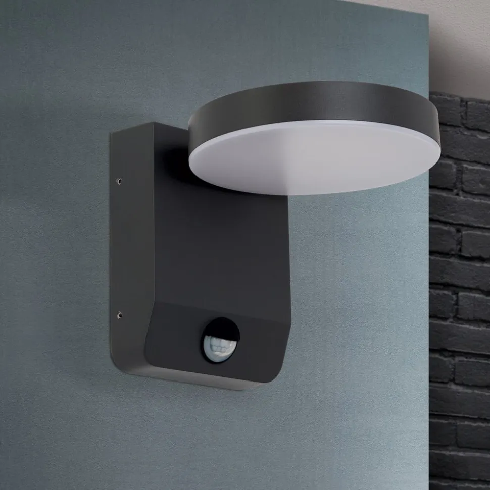 Hendryk LED-væglampe, udendørs med sensor, sort