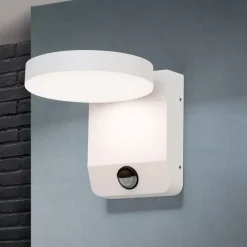 Hendryk LED-væglampe, udendørs med sensor, hvid