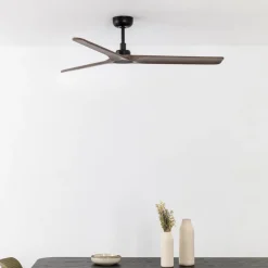 Heywood M loftventilator DC, sort/mørkt træ