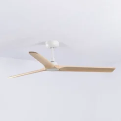 Heywood M loftventilator, DC, hvid/lyst træ