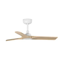 Heywood S loftventilator, DC, hvid/lyst træ