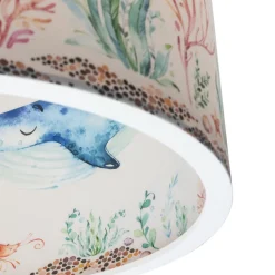 Hængelampe 25/40 Havdyr, Ø 38 cm, farverig, plast