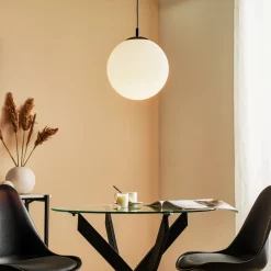 Hængelampe 562, mat glas, kappe/baldakin sort