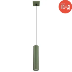 Hængelampe ALORA, olivengrøn, Ø 8 cm, metal, GU10