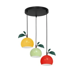 Hængelampe Apple mix, farverig, metal, Ø 42 cm, 3 lyskilder, E27