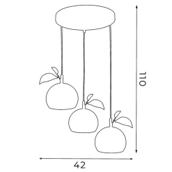 Hængelampe Apple mix, farverig, metal, Ø 42 cm, 3 lyskilder, E27
