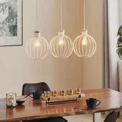 Hængelampe Barbado, 3 lyskilder i hvid