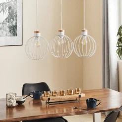 Hængelampe Barbado, 3 lyskilder i hvid