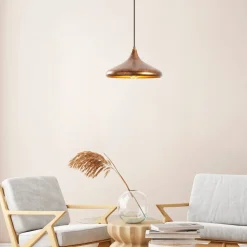 Hængelampe Barek 11545, messing brun, metal, Ø 34 cm