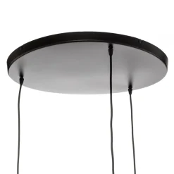 Hængelampe Barrel med træskærme, 3 lyskilder, rund