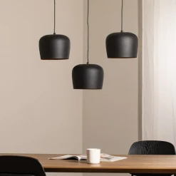 Hængelampe Berceste N-1410 sort metal 3 lyskilder lineær