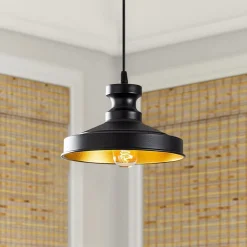 Hængelampe Berceste, sort, metal, Ø 22 cm, E27