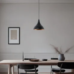 Hængelampe Berceste, sort/kobber, Ø 22 cm, jern