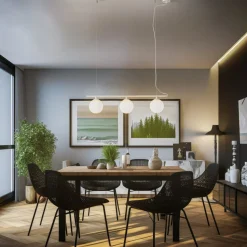 Hængelampe Beryl, 3 lyskilder, hvid