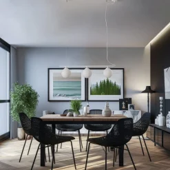 Hængelampe Beryl, 3 lyskilder, hvid